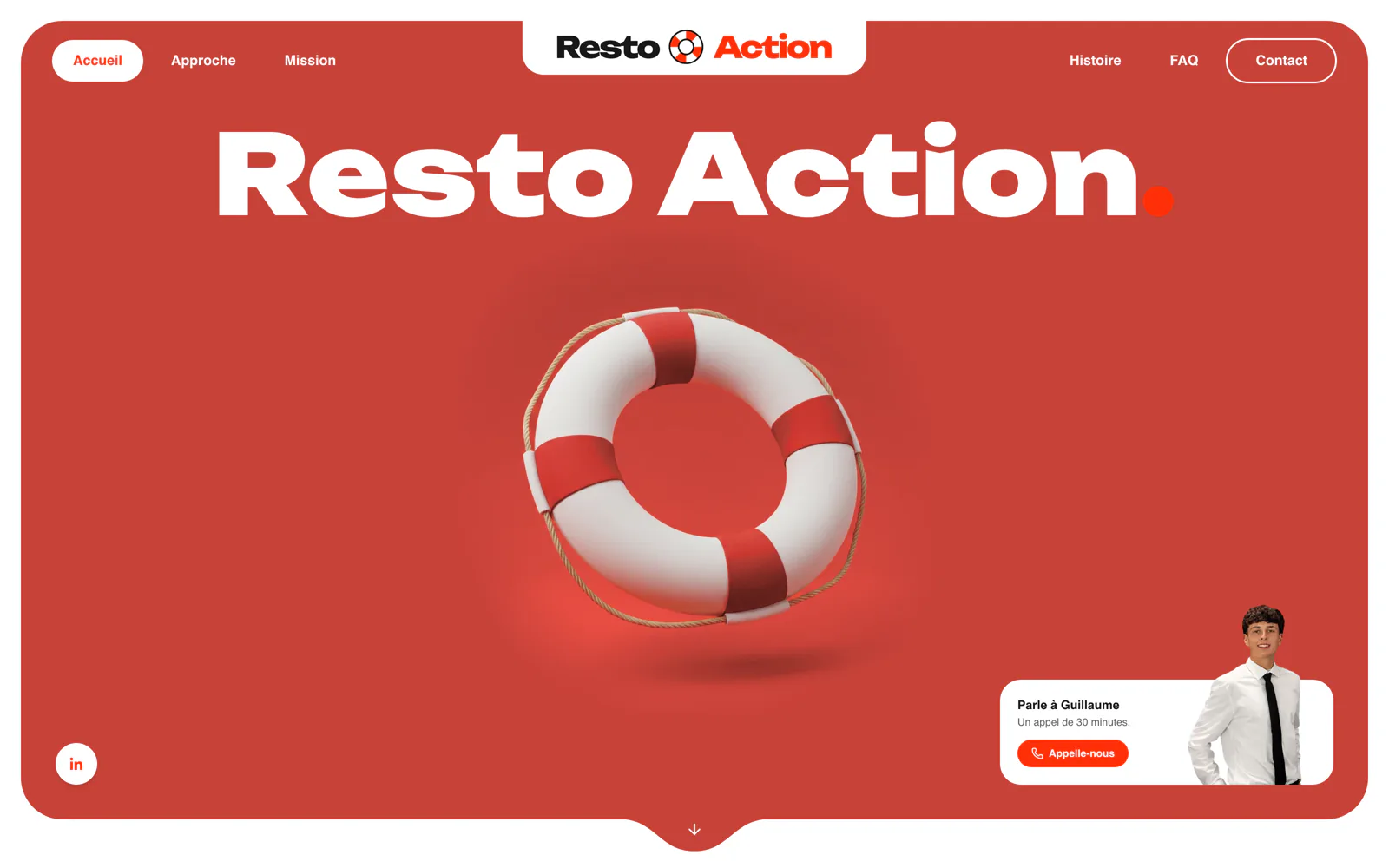 Page d'accueil du site Resto Action
